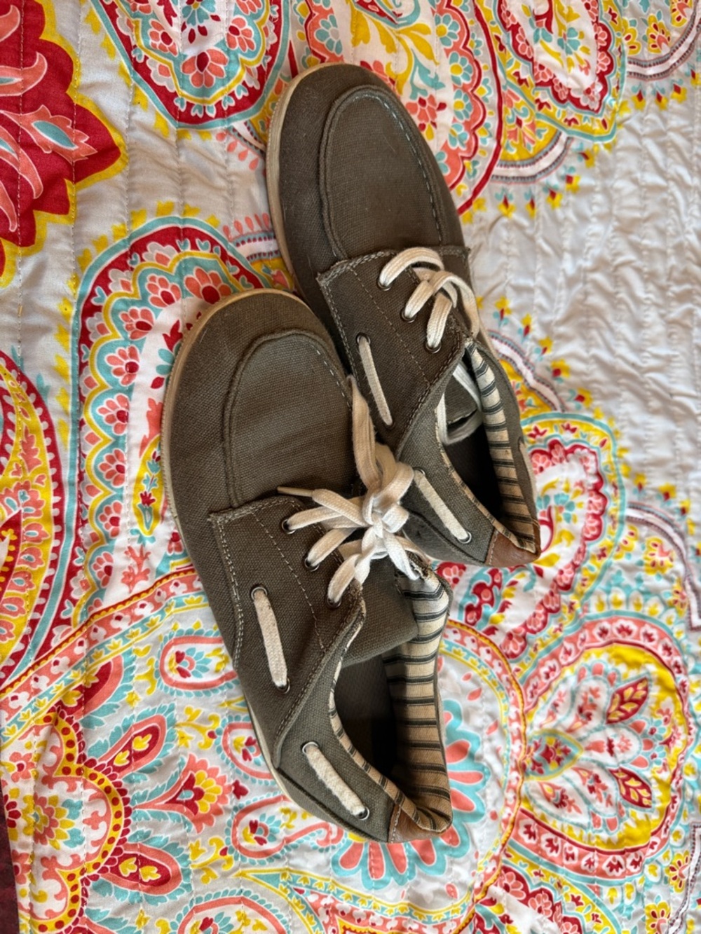 Sonoma Olive Green Canvas Lace-Up Kids Sneakers